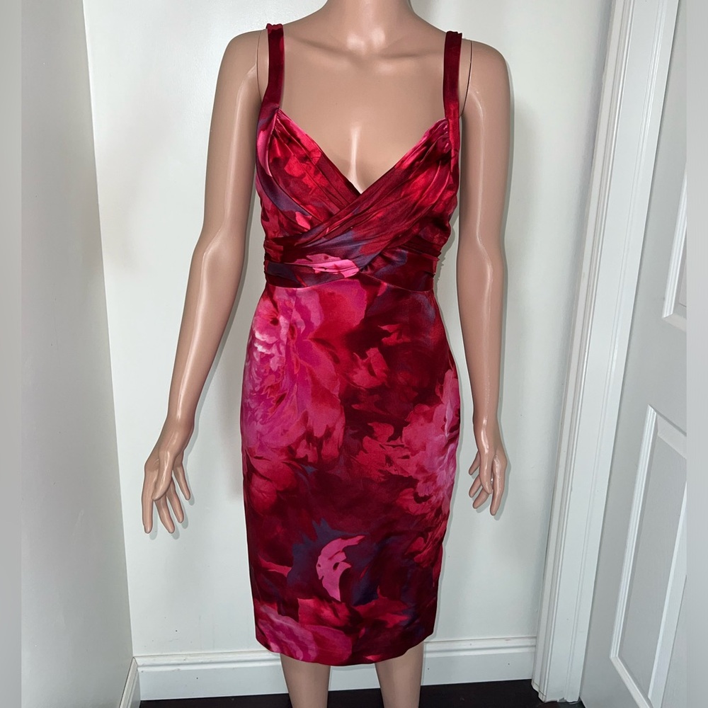 2 / $30 🩷 David Meister Silk Midi Bodycon Dress